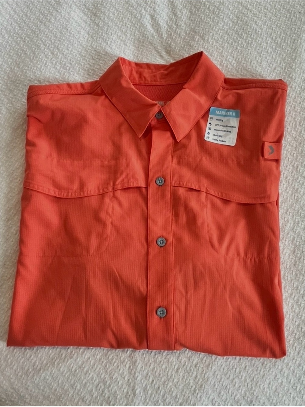 Reel Legends Mariner II Men’s Orange Button-Front Fishing Shirt Size XXL NWT